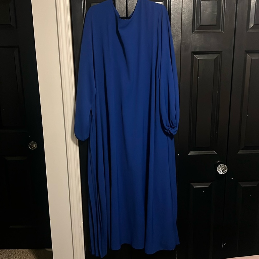 Plus Size Maxi Dress with Pleated Back